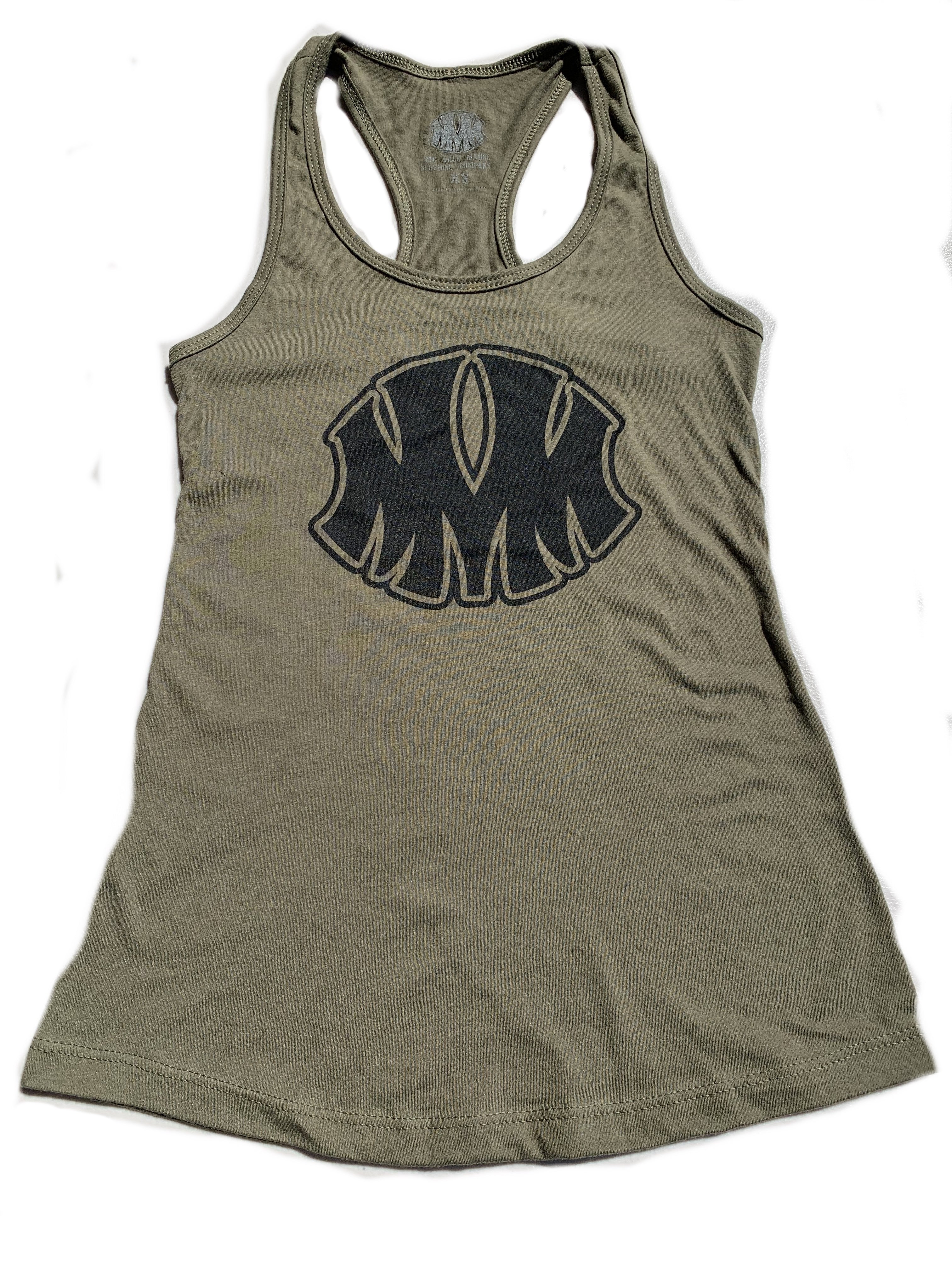 Ladie's Military Green Racerback Tank - Me Vale Madre Clothing